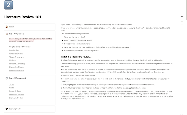 PhD Writing Notion Template